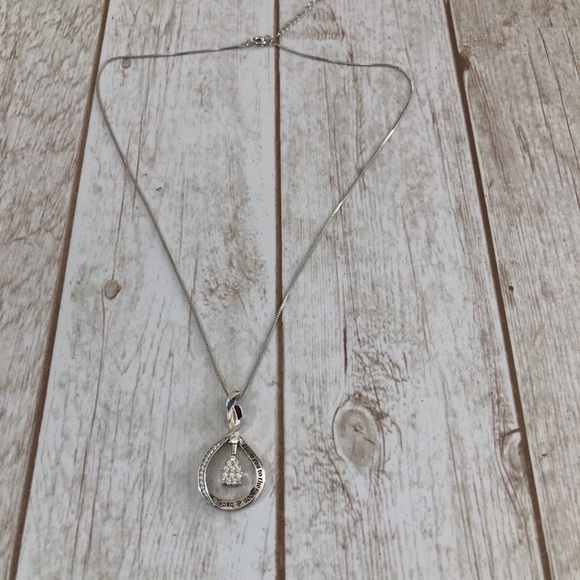 INFINITY LOVE Charm Cubic Zirconia Love You To The Moon Back Necklace - Picture 8 of 9